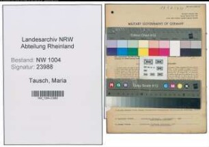 Entnazifizierung Maria Tausch , geb. 14.01.1895 (Kaufmann)
