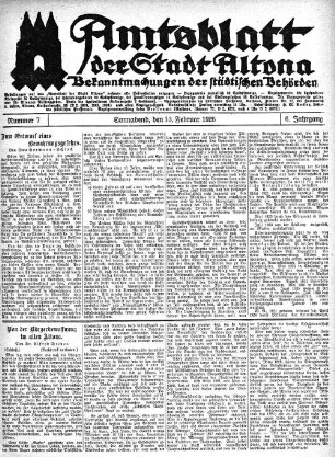 Nummer 7 : Sonnabend, den 13. Februar 1926