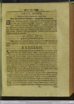 Artic. XXXVIII. Rapinae, seu vo bonorum, indicium. Von Verdacht der Räuber, gnugsame Anzeigung