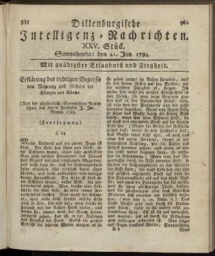 XXV. Stück. Sonnabends: den 21. Jun. 1794.