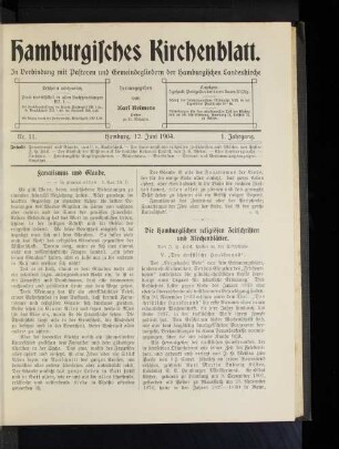 Nr. 11. Hamburg, 12. Juni 1904. 1. Jahrgang.