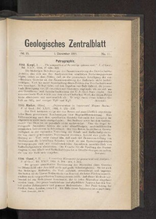 1. Dezember 1920. No. 11.