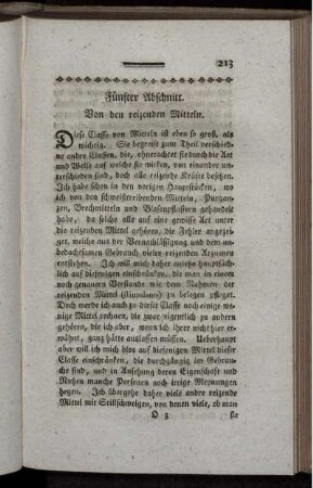 Fünfter Abschnitt. Von den reizenden Mitteln.
