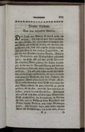Fünfter Abschnitt. Von den reizenden Mitteln.