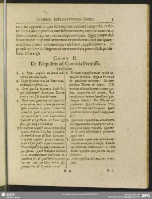 Caput II. De Requisitis ad Convivia Permissa
