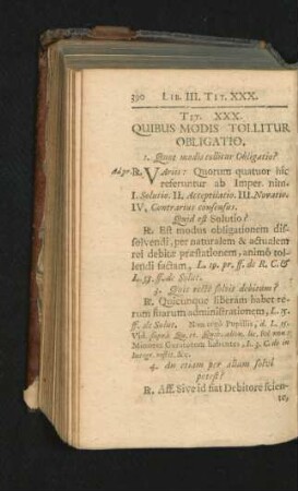 Tit. XXX. Quibus Modis Tollitur Obligatio.