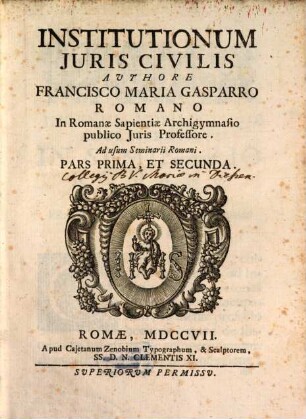 Institutionum Iuris Civilis ... Pars ..., 1/2