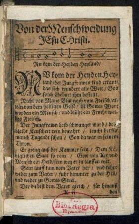 Von der Menschwerdung Jesu Christi.