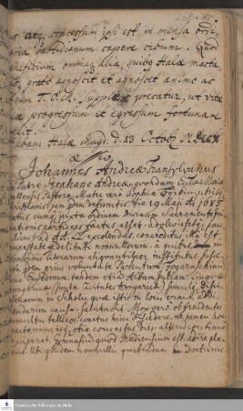Lebenslauf von Johannes Andreae.