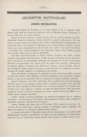 Giuseppe Battaglini. Cenno biografico.