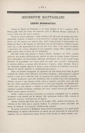 Giuseppe Battaglini. Cenno biografico.