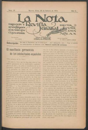 El manifiesto germanista de los intelectuales españoles
