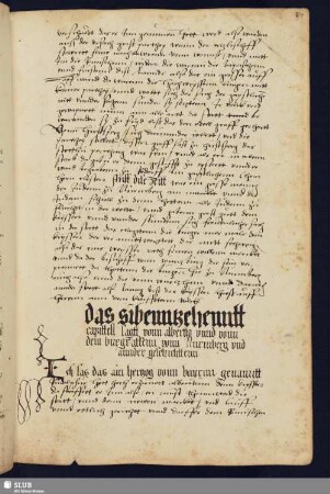das sibennzehenntt capitell sagtt vonn albertto vnnd vonn dem burgraffen vonn Nurmberg