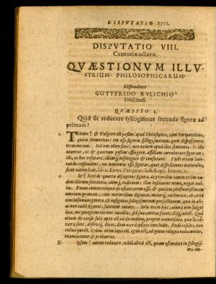 Disputatio VIII. Respondente Gottfrido Rulichio