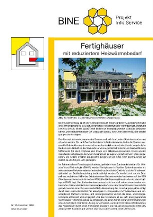 Fertighäuser mit reduziertem Heizwärmebedarf.