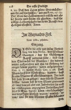 [Die andere Predigt.] Im Weynachts-Fest.