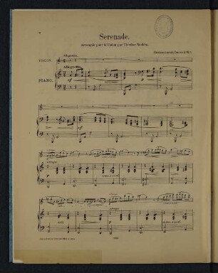 Serenade. [Partitur]