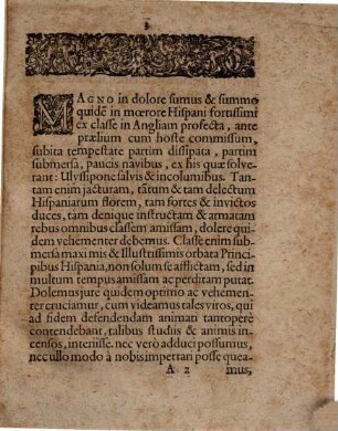 Consolatio Ad Hispanos Propter Classem In Angliam Profectam Subita Tempestate submersam