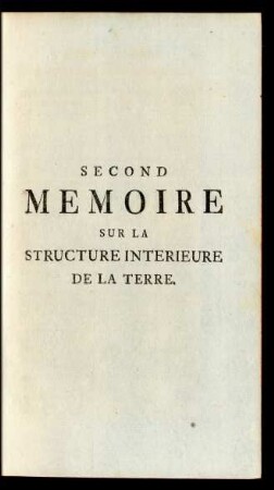 Second memoire sur la structure interieure de la terre