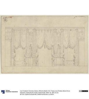 Berlin, Wilhelmstraße 102. Palais des Prinzen Albrecht von Preußen, Entwurf zum ovalen Speisesaal