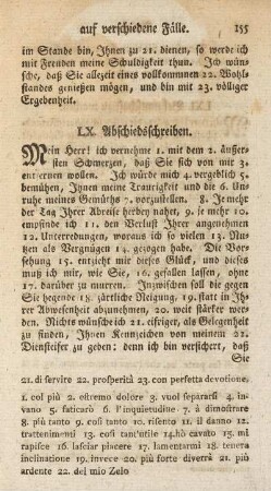 LX. Abschiedsschreiben