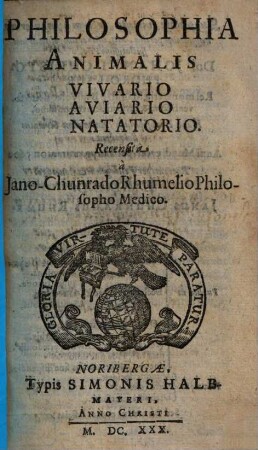 Philosophia Animalis Vivario Aviario Natatorio