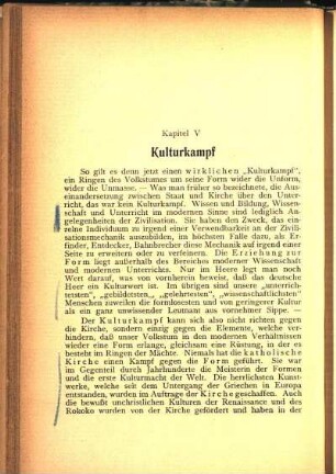 Kapitel V. Kulturkampf