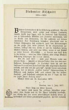 Siebenter Abschnitt 1816 - 1819