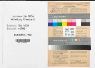 Entnazifizierung Fritz Büllmann, geb. 08.04.1895 (Angestellter)