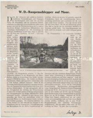 Raupenschlepper auf Moorboden
