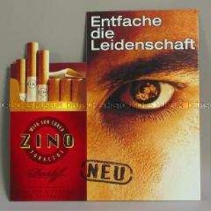 Werbeschild (doppelseitig) für "Davidoff Zino"-Zigaretten