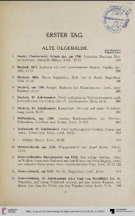 Alte Ölgemälde (Nr. 1-13)