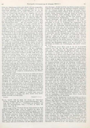 457-459 [Rezension] Weth, Rudolf, Gott in Jesus