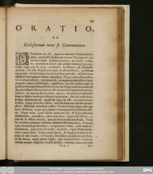 Oratio, De Ecclesiarum inter se Communione.