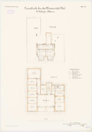 Irrenklinik der Christian-Albrechts-Universität Kiel Villa für Männer: Grundriss 1. OG, DG 1:100