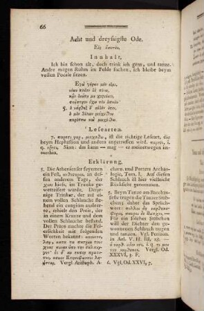 66-67, Acht und dreysigste Ode