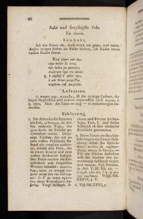 66-67, Acht und dreysigste Ode