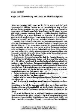 Logik und die Bedeutung von Sätzen der deutschen Sprache