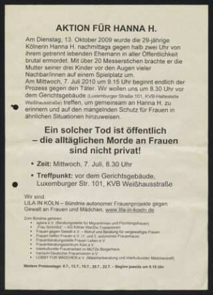 Aktion für Hanna H.