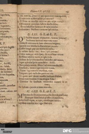 Psalmus LXI. - LXX.