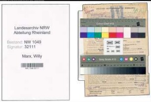 Entnazifizierung Willy Marx , geb. 04.11.1904 (Installateur)