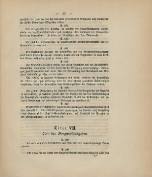 Titel VII. Von den Bergwerksabgaben