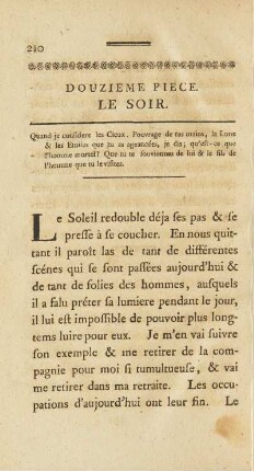 Duozieme Piece. Le Soir