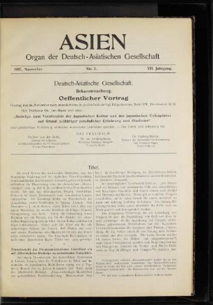 1907,Oktober No.2. VII. Jahrgang