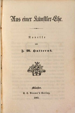 Aus einer Künstler-Ehr : Novelle