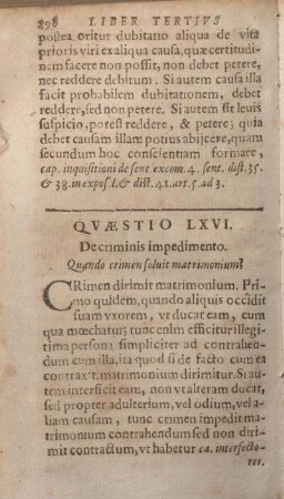 Qvaestio LXVI. De criminis impedimento.