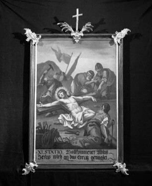 Vierzehn Kreuzwegbilder — Station 11: Christus wird an das Kreuz genagelt