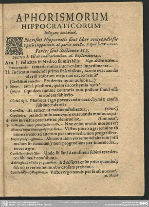 Aphorismorum Hippocraticorum