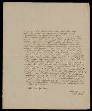 Brief von Wilhelm Planck an Gustav Hugo, Hoppetenzell, 18.4.1838