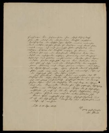 Brief von Wilhelm Planck an Gustav Hugo, Hoppetenzell, 18.4.1838